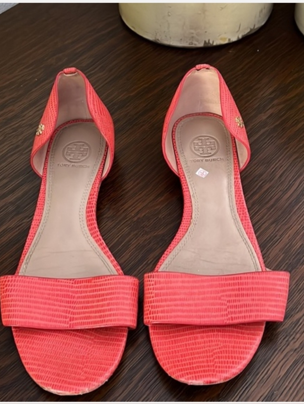 Tory Burch Savannah Flat Melon D’orsay Sandals size 8.5